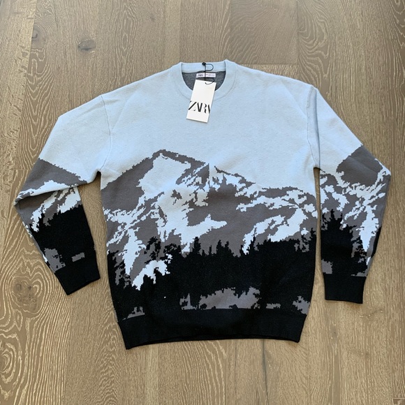 Sold Zara Mountain Jacquard Sweater 